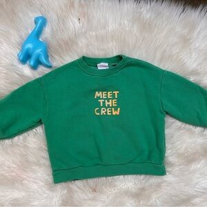 ZARA Green Crewneck Sweatshirt size 2T